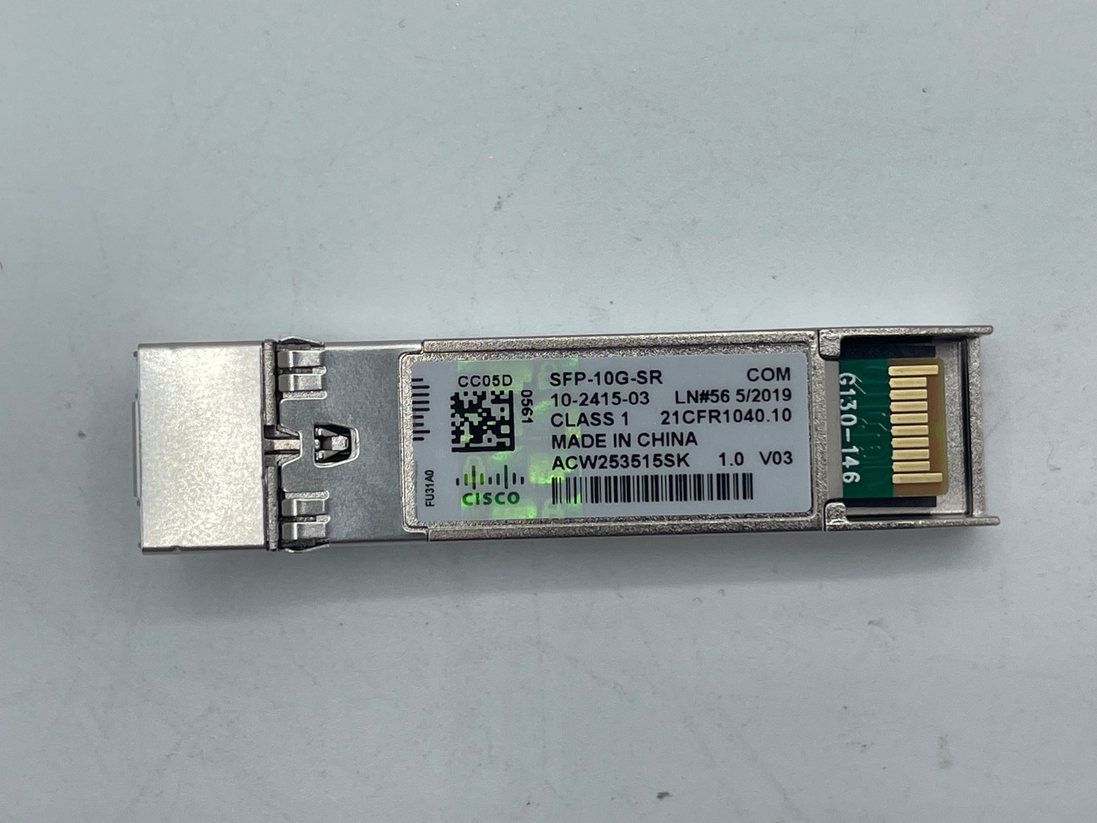 Cisco SFP-10G-SR V03 with HOLOGRAM 10-2415-03 Transceiver Module