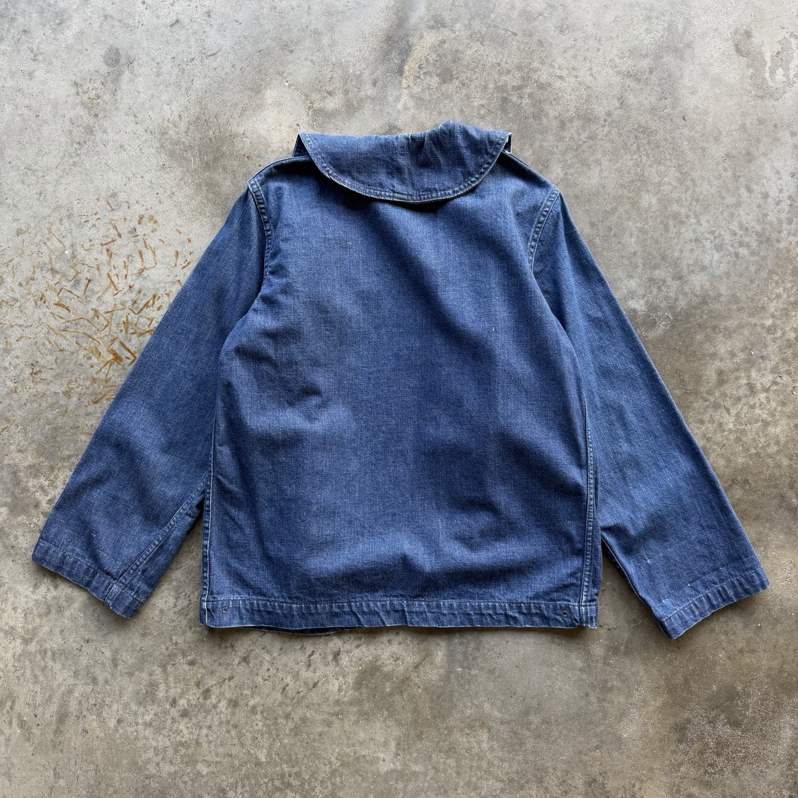 VTG 40s WW2 USN Denim Shawl Collar Jacket