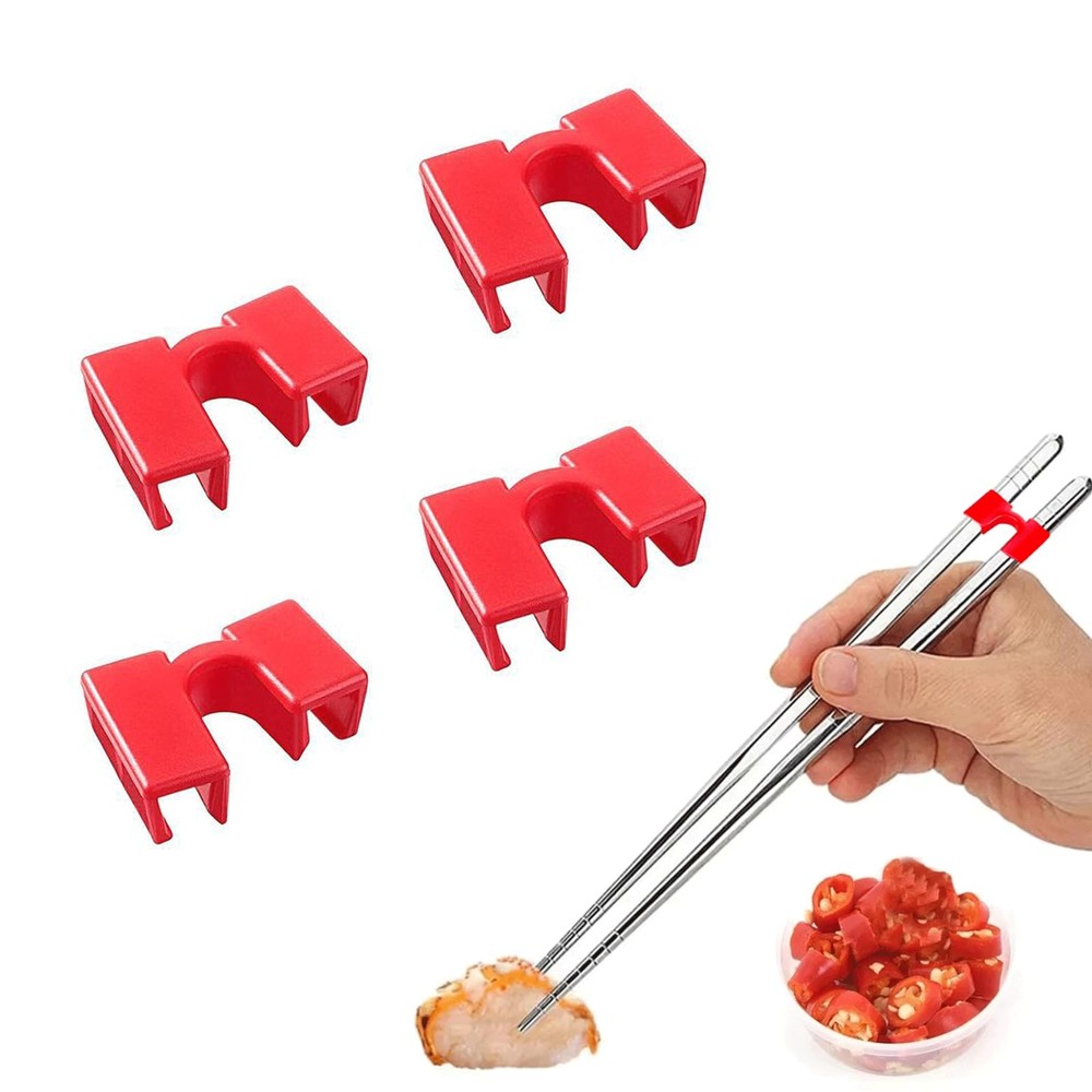 48 PCS Chopstick Helper Reusable Training Hinges Plastic Multicolor Train