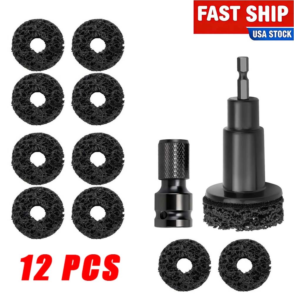 Wheel Hub Cleaning Tool Kit Wheel Stud Cleaner Brake Hub Resurfacing Tool #V