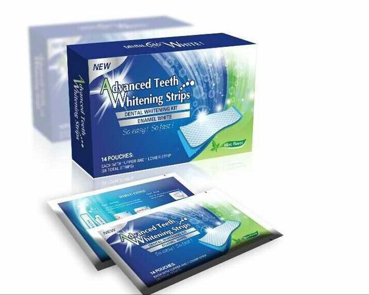 Advanced Teeth Whitening Strips (8 Strips) 4 Upper and 4 Lower~Hydrogen Peroxide