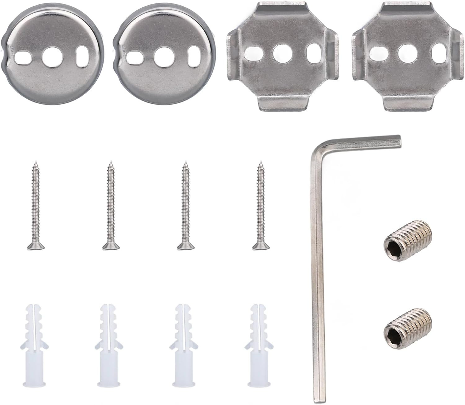 15Pcs Towel Bar Replacement Parts Set Kit, Stainless Steel Shower Bathroom Towel
