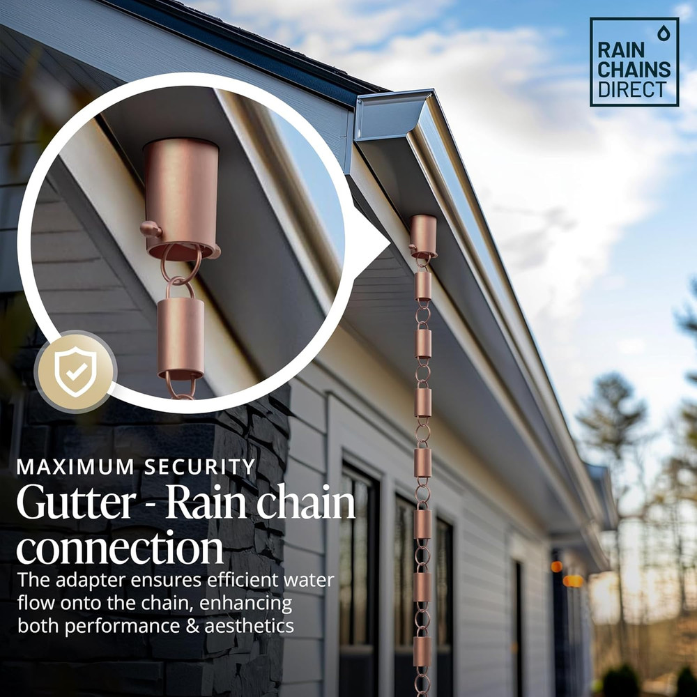 - Rain Chain Gutter Adapter/Installer in Pure Copper