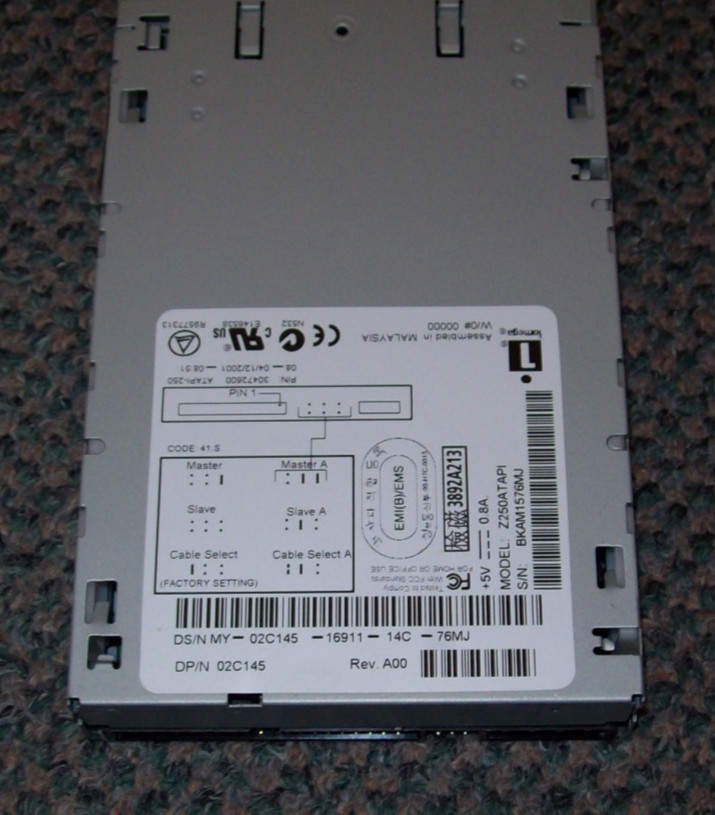 Iomega 250MB IDE/ATAPI Interface 3.5" ZIP Drive Z250ATAPI