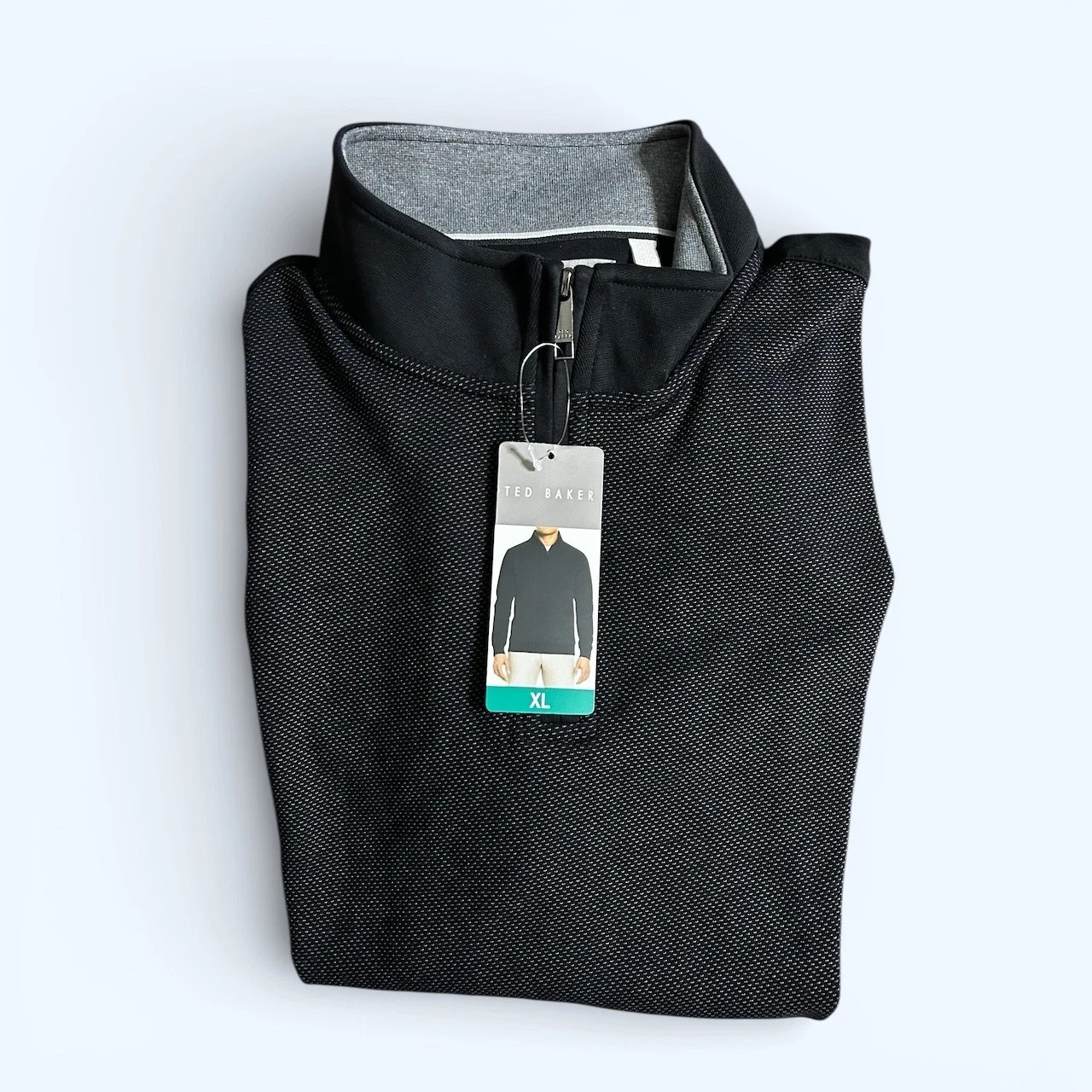 Ted Baker Men's Textured 1/4 Quarter Zip Pullover Sweater