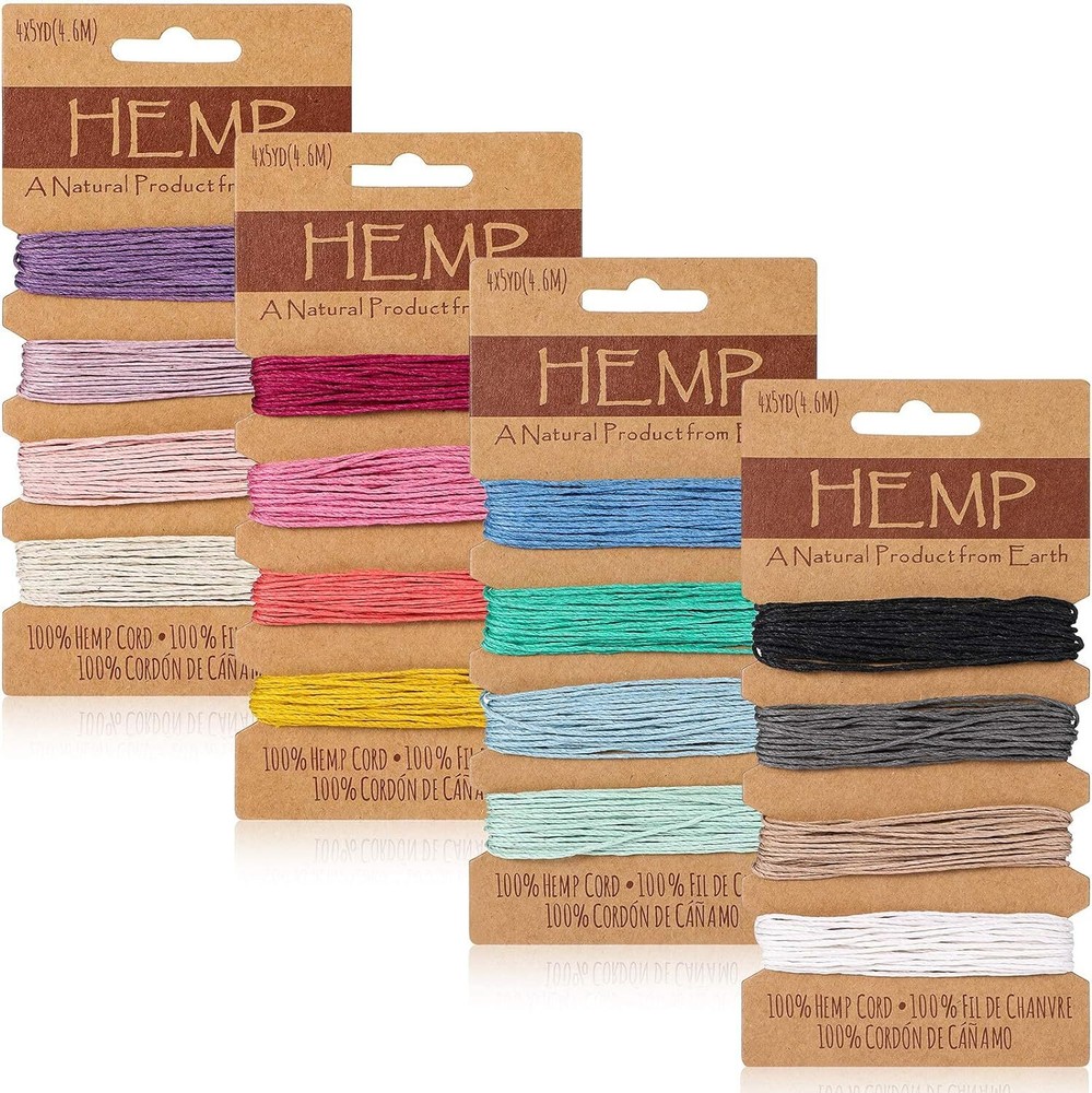 16 Colors Thread Cord for Jewelry Making, Multi-Color Flax String Multicolor