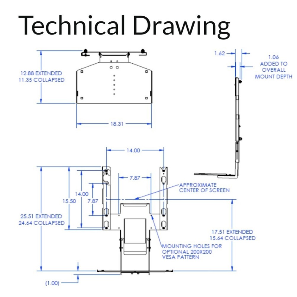 Chief PACCS1 Large Accessory Shelf Black