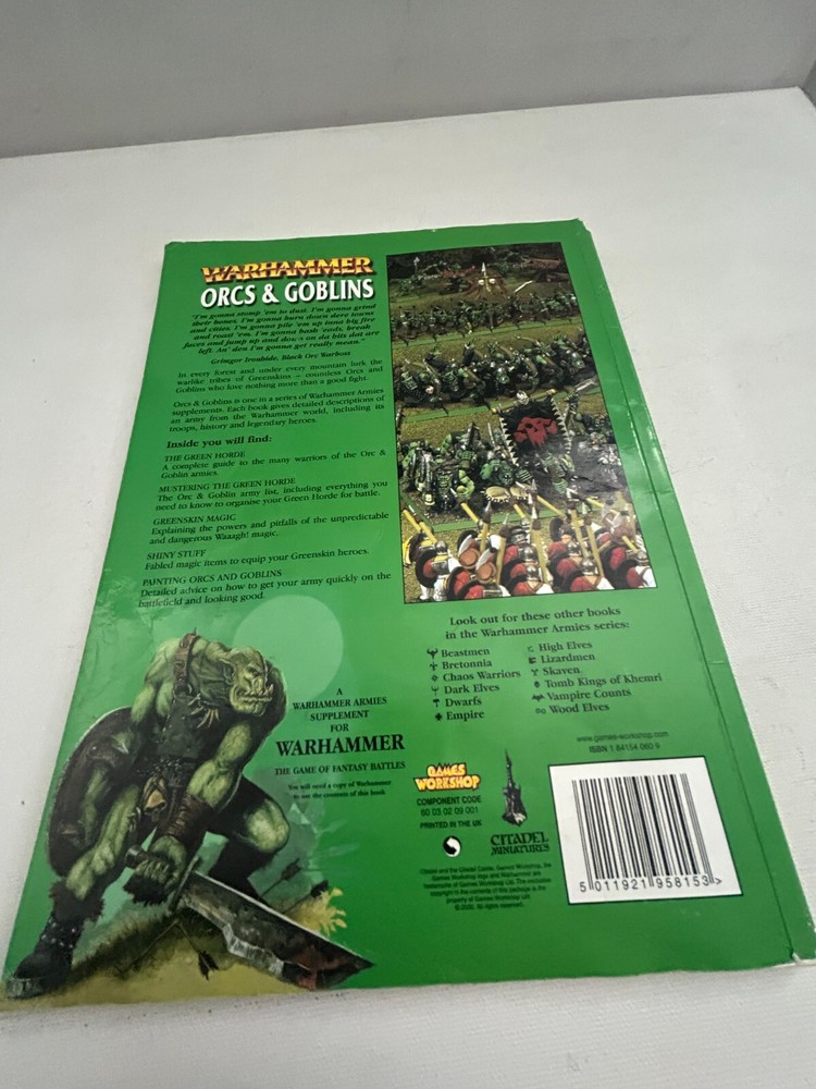 Warhammer Classic Orcs & Goblins Army Book Codex 2000 Acceptable SC OOP