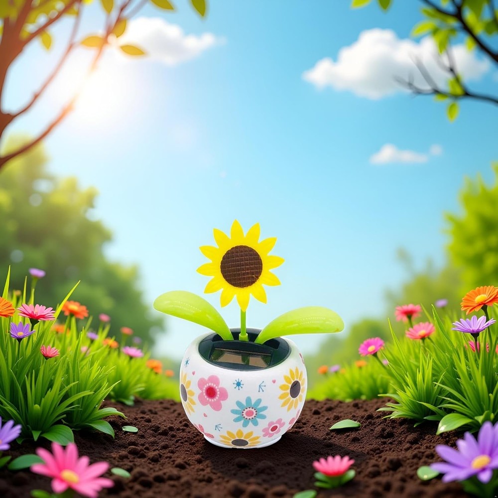 Solar Dancing Flowers Powered Sunflower, Cute Powered...