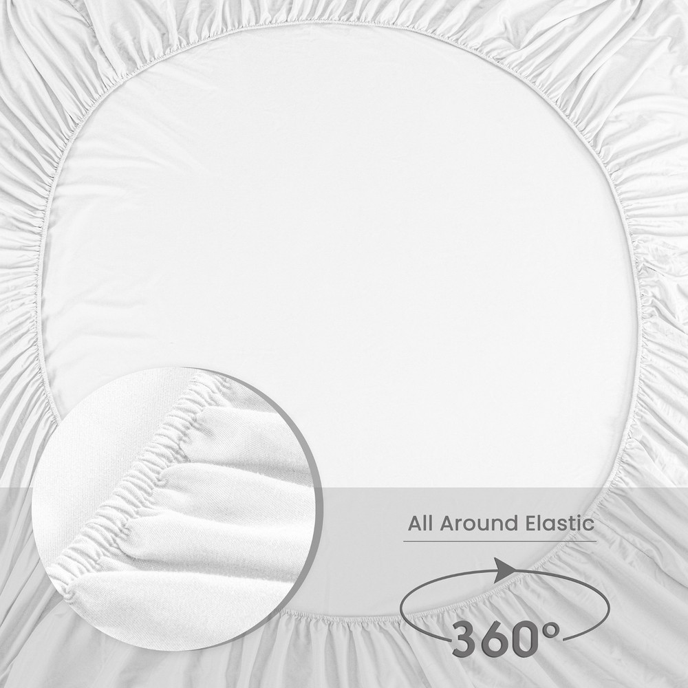 Hotel Quality Bed Sheets Bulk Packs, White Flat Sheets Deep Pocket Fitted Sheet