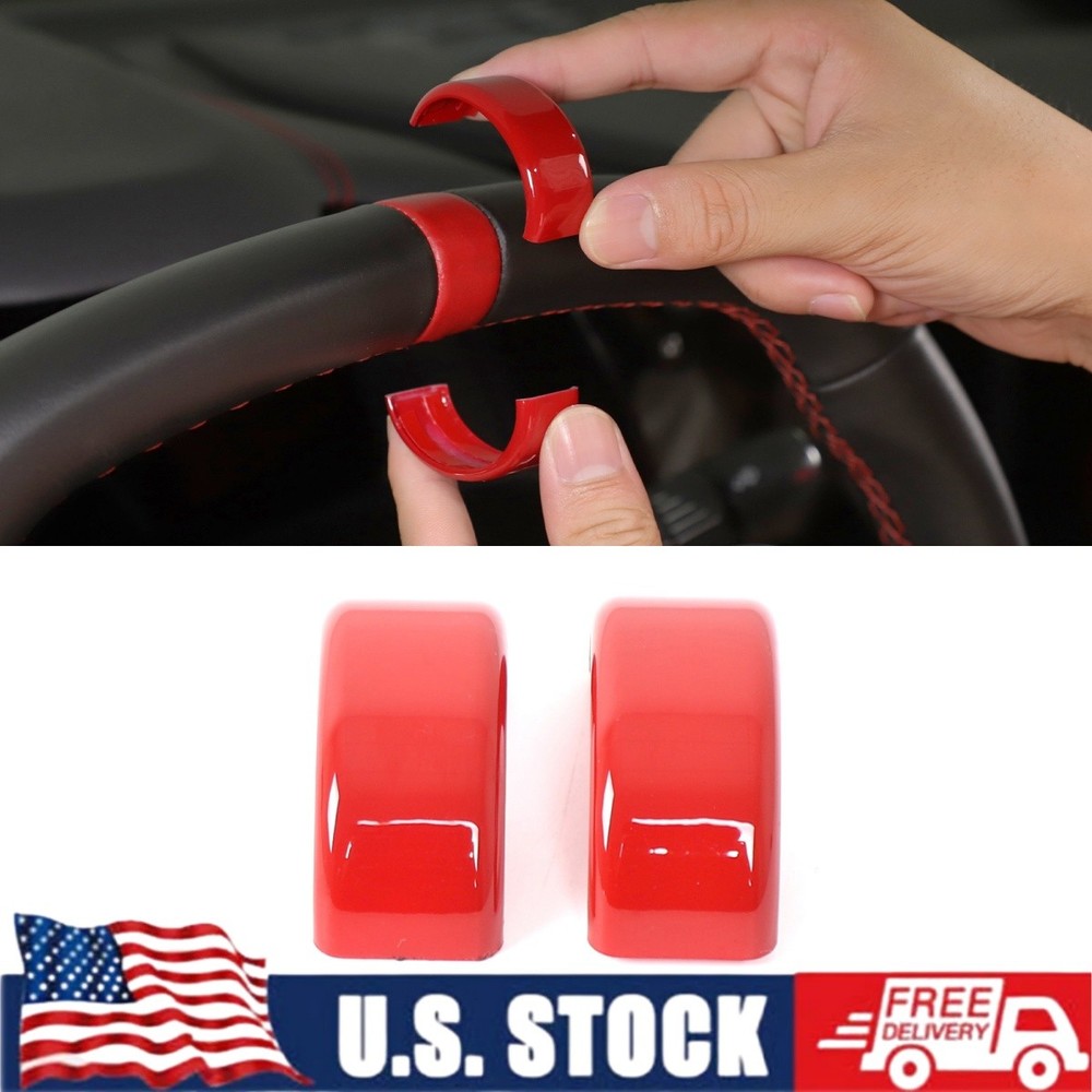 ABS Red Interior Steering Wheel Ring Cover Trim Fits For Corvette C8 2020-2025