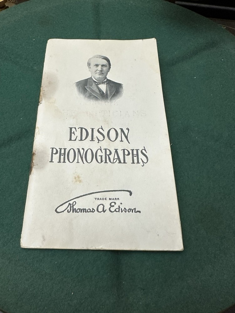 Original 1905 Edison Cylinder Phonograph catalog