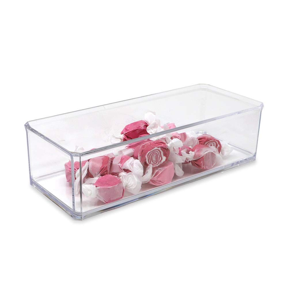 Isaac Jacobs Clear Acrylic Rectangular Stackable Storage Organizer, 9L x 3.5W...