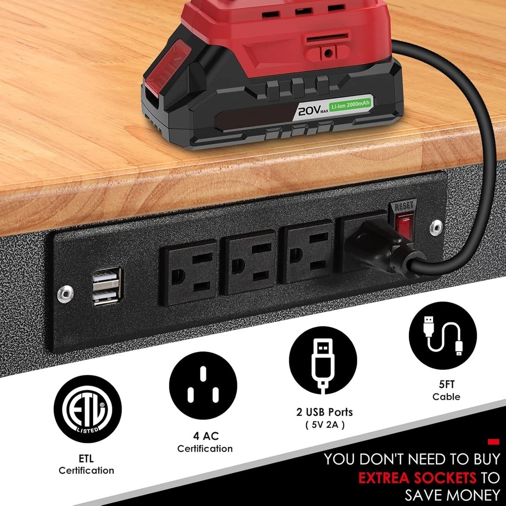 Versatile 48" Adjustable Workbench with Certified Power Outlets - 2000 lbs