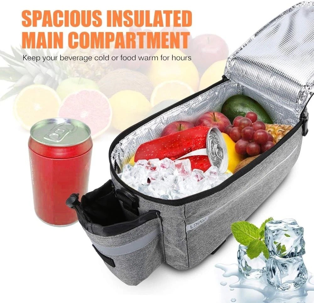 Bike Rear Rack Bag 10L Insulated Bicycle Trunk Bag Storage Luggage Cargo Bag US