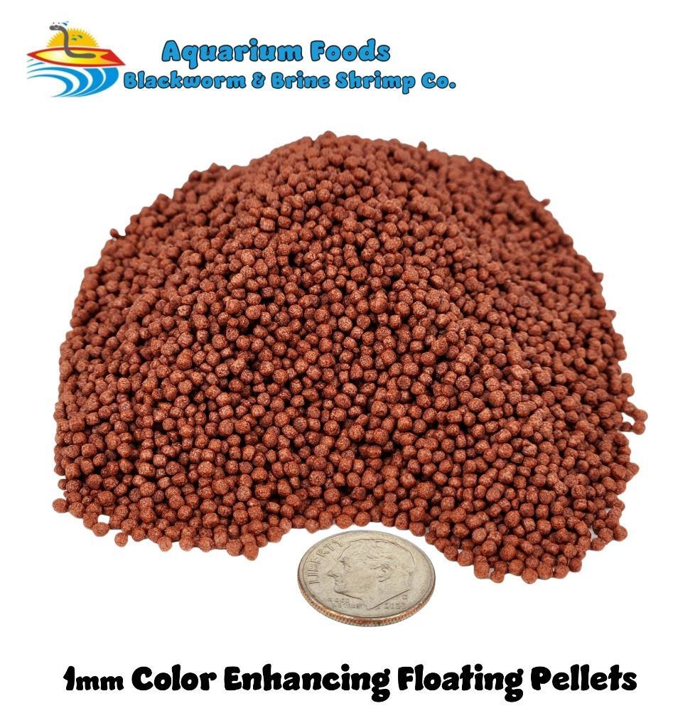 1MM COLOR ENHANCING FLOATING PELLETS! SMALL KOI, GOLDFISH, POND! FREE SHIPPING!