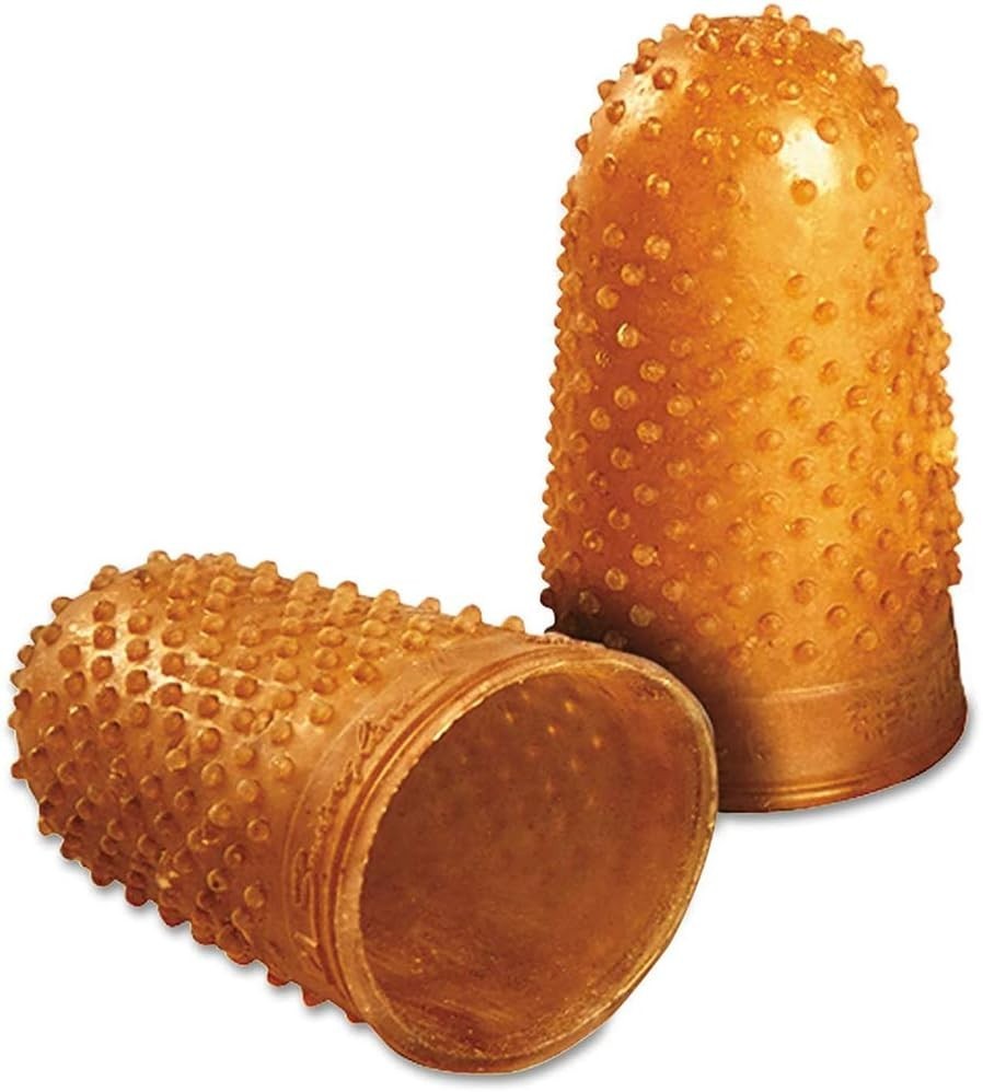 Large Rubber Finger Tips, Size 14, X-Large, Amber
