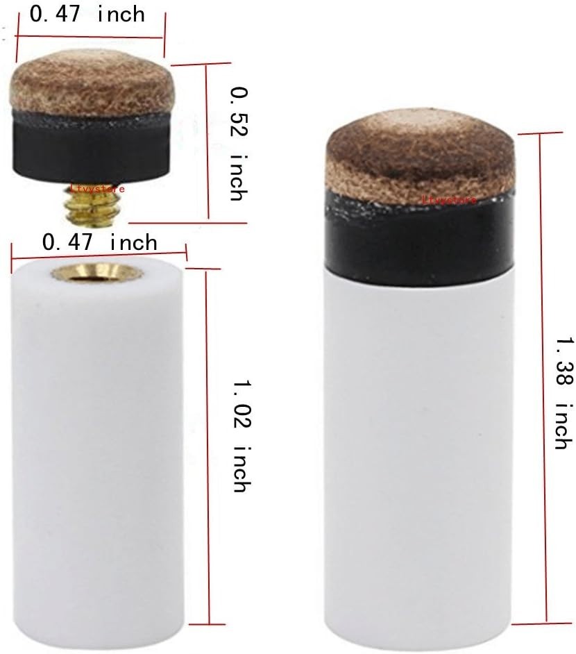 60Pcs 13mm Hard & Soft Cue Tips with Ferrules - Billiard Replacement Set