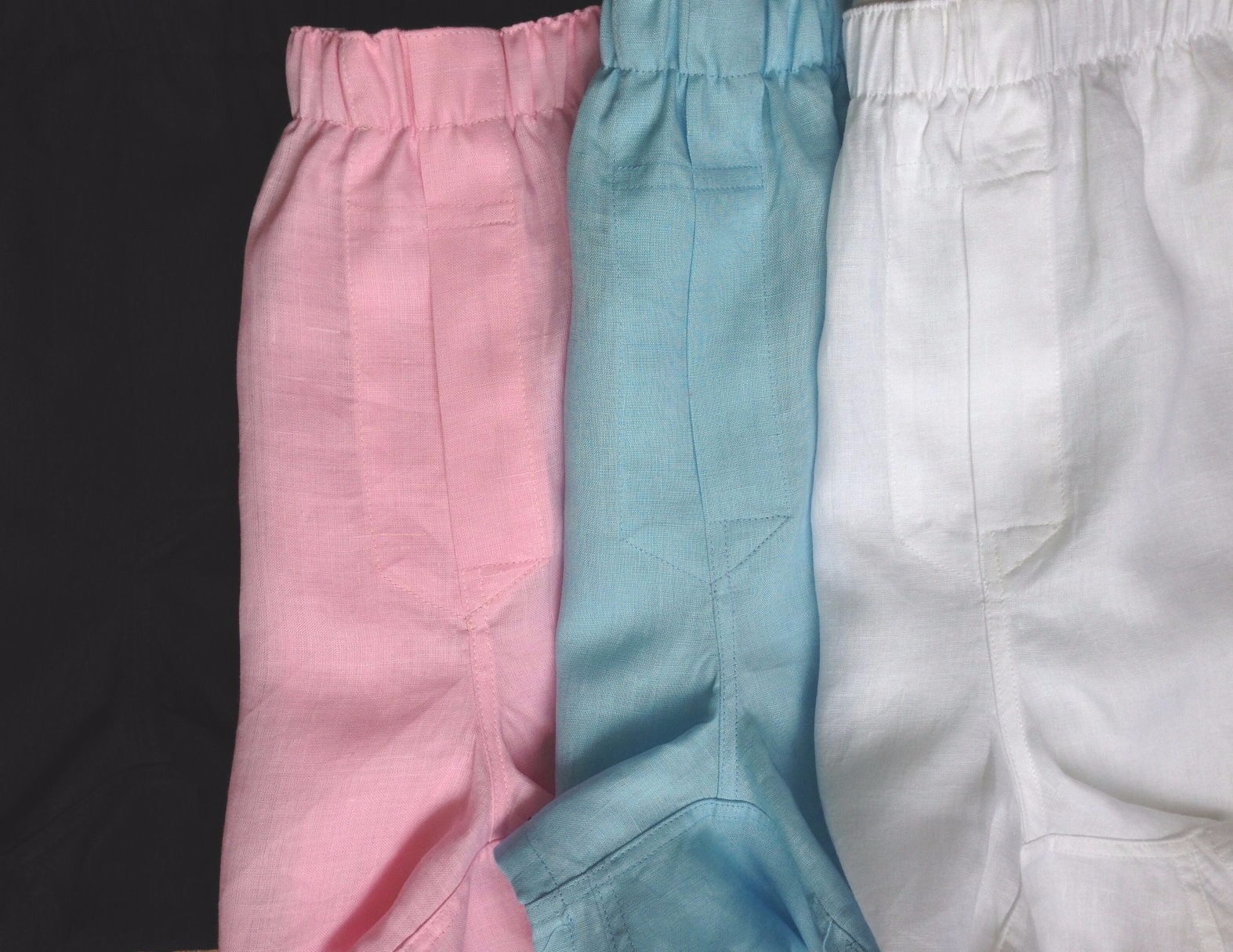 Pack of 5Pcs Men's Boxer Shorts 100% Linen Organic Eco Friendly Underwear Trunks