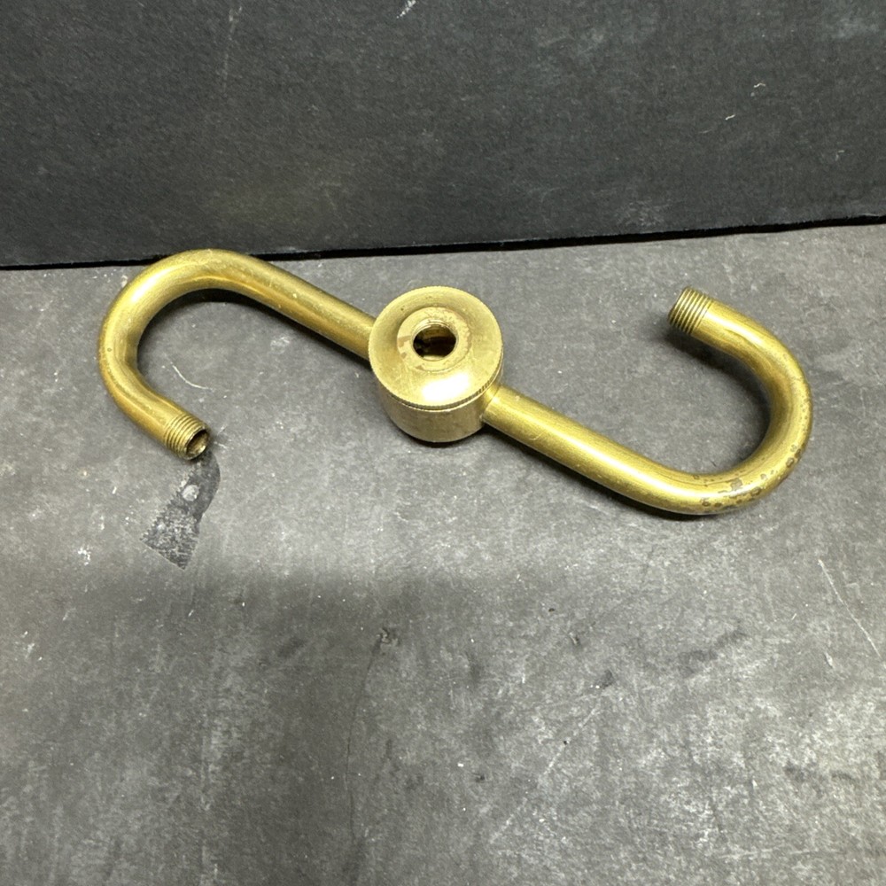 SOLID BRASS UNFINISHED TWO LIGHT S SHAPED CLUSTERS WITH 1/8-27 IPS ALL AROUND