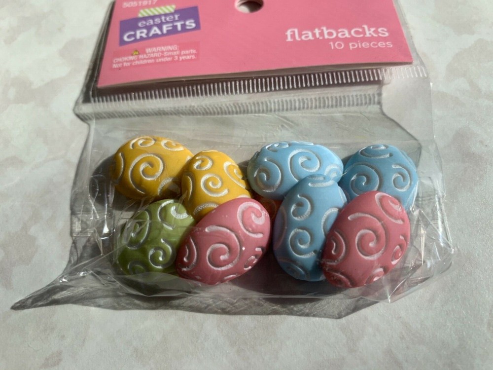 EASTER CRAFTS EASTER EGG FLATBACKS 10 PCS CERAMIC EASTER EGGS 3D