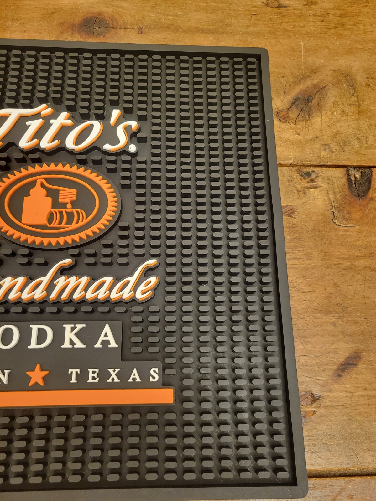 Tito's Vodka Rubber Shot Spill Rail Cocktail Bar mat 11.5 X 11.5 Replacement