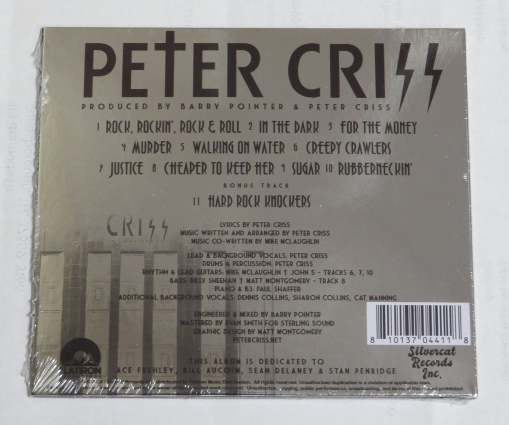 PETER CRISS CD SILVER WALLET KISS CATMAN SEALED 1st ED "RECRODS" ERROR MISPRINT