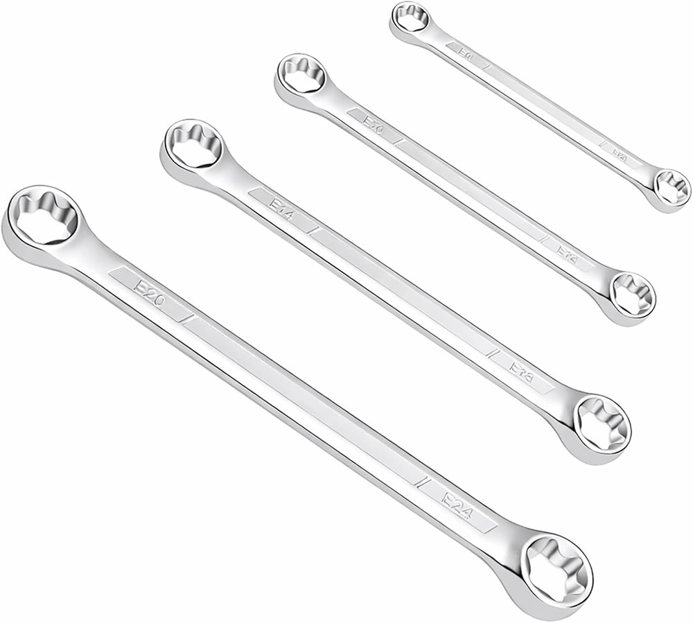 E Torx Wrench Set, Double Box End Torx Wrenches, E6-E24 (E6Xe8, E10Xe12, E14Xe18