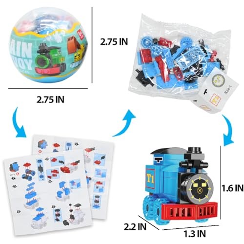WODMAZ 12PCS PreFilled Easter Eggs with Train Building Blocks, Easter Egg