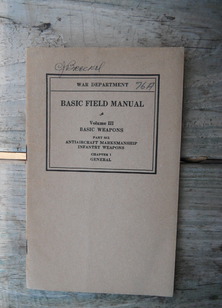 War Department 1936 book, antiaircraft marksmanship