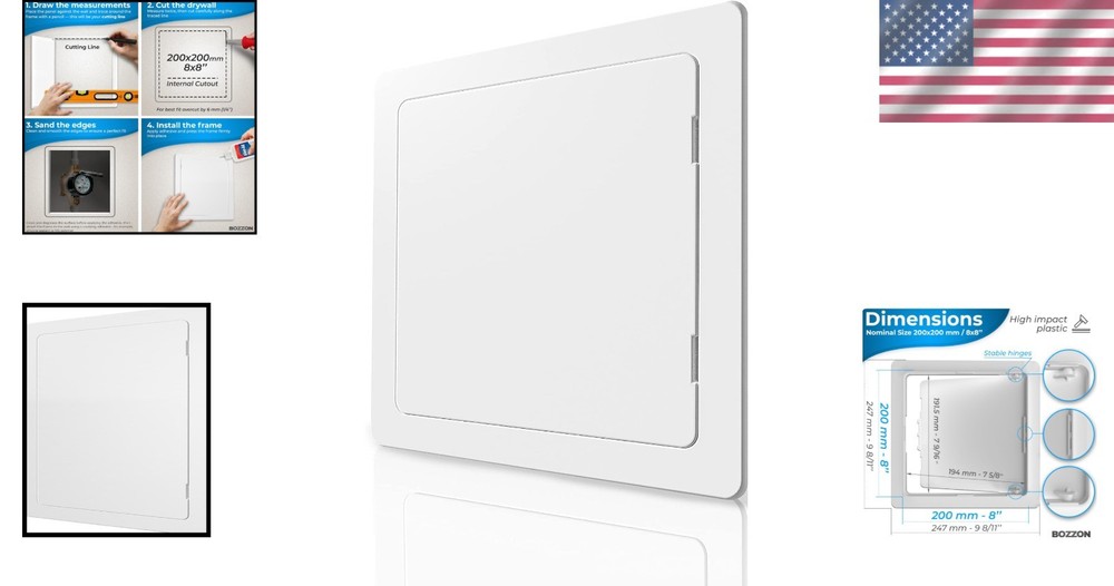 8x8 Inch Access Panel for Plumbing & Electrical - Durable Plastic Solution