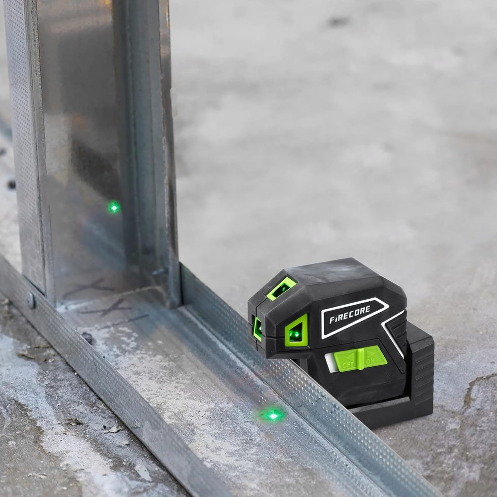 Firecore 5-Point Laser Level, Green Beam Self-Leveling Plumb