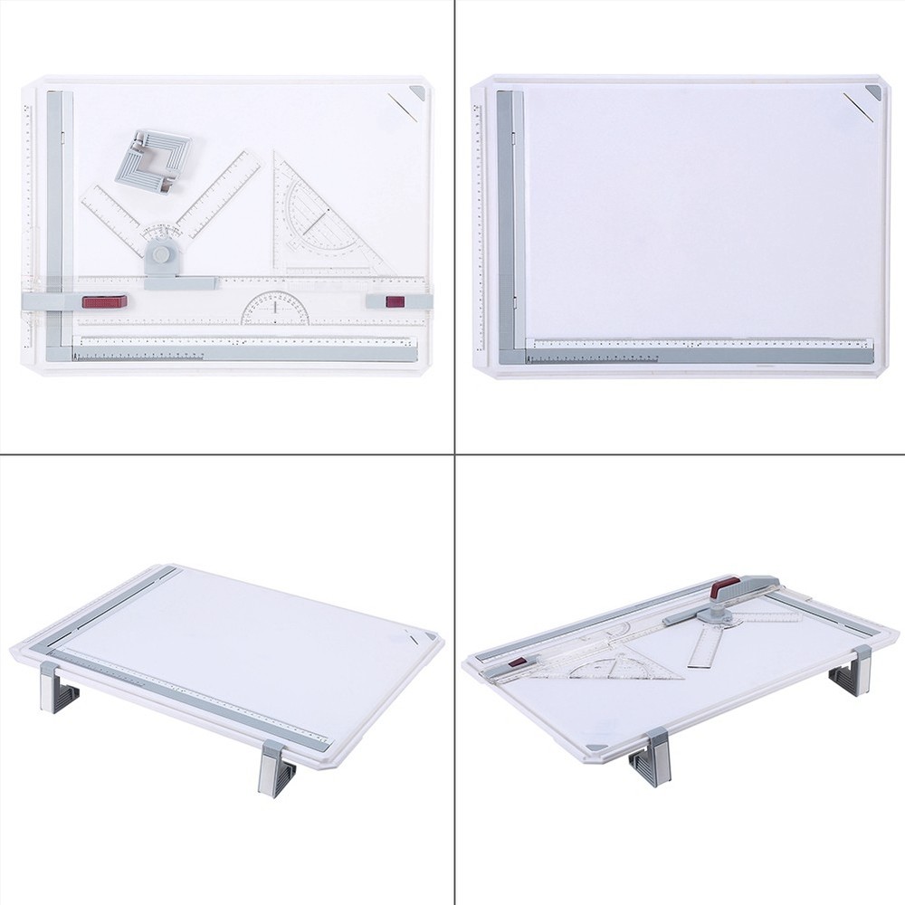 Multifunctional A3 Drawing Board Table With Adjustable Angle Rulers