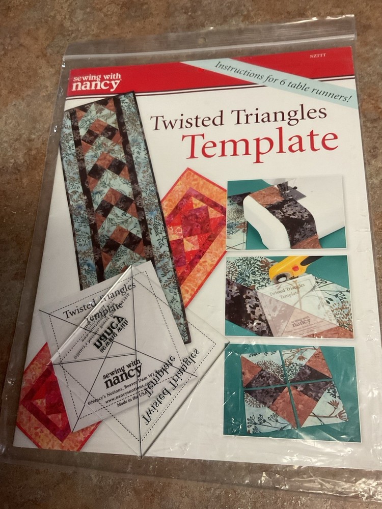 Sewing With Nancy Twisted Triangles Template And Table Runner Patterns