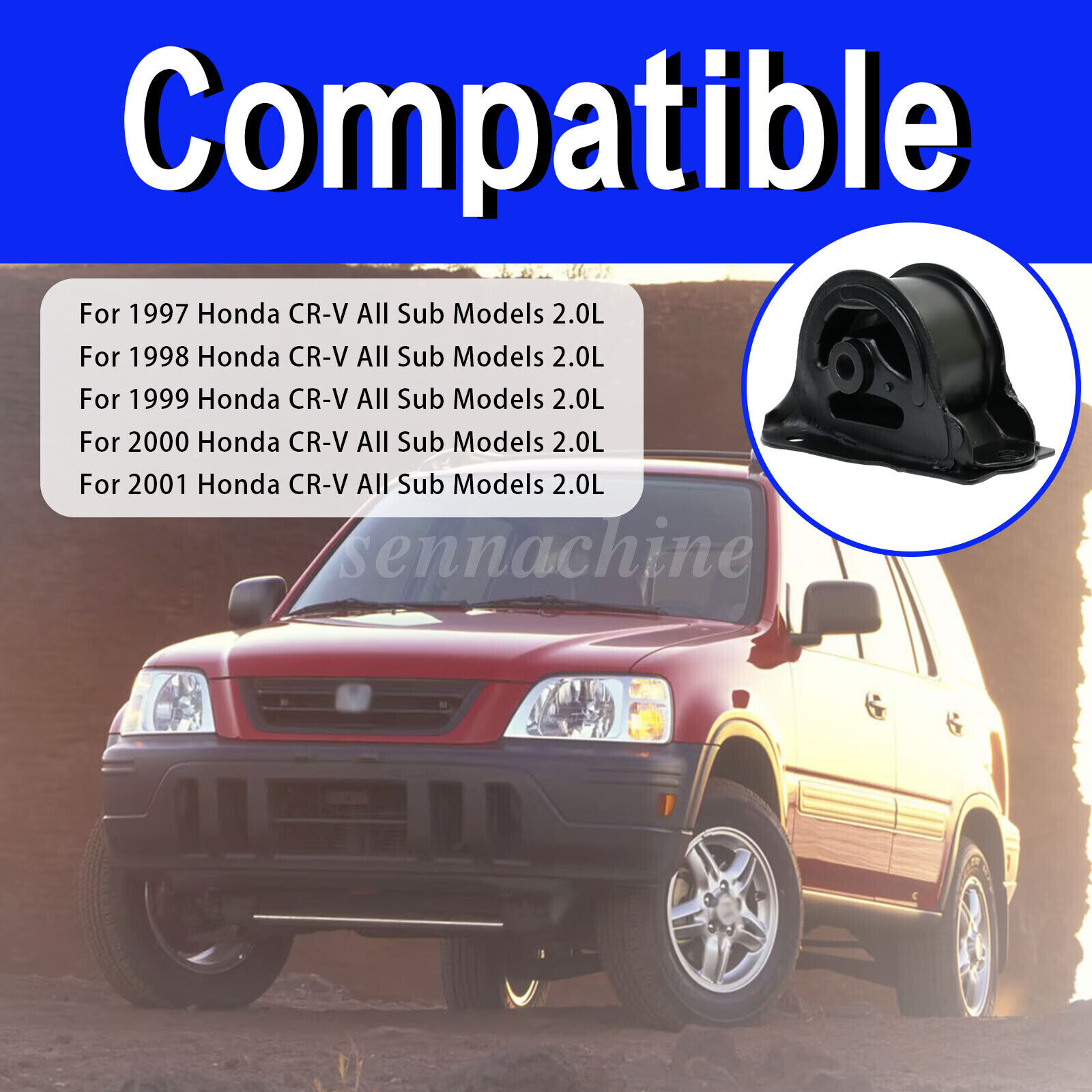 5pcs Engine Motor & Transmission Mount for 1997-2001 Honda CR-V CRV 2.0L