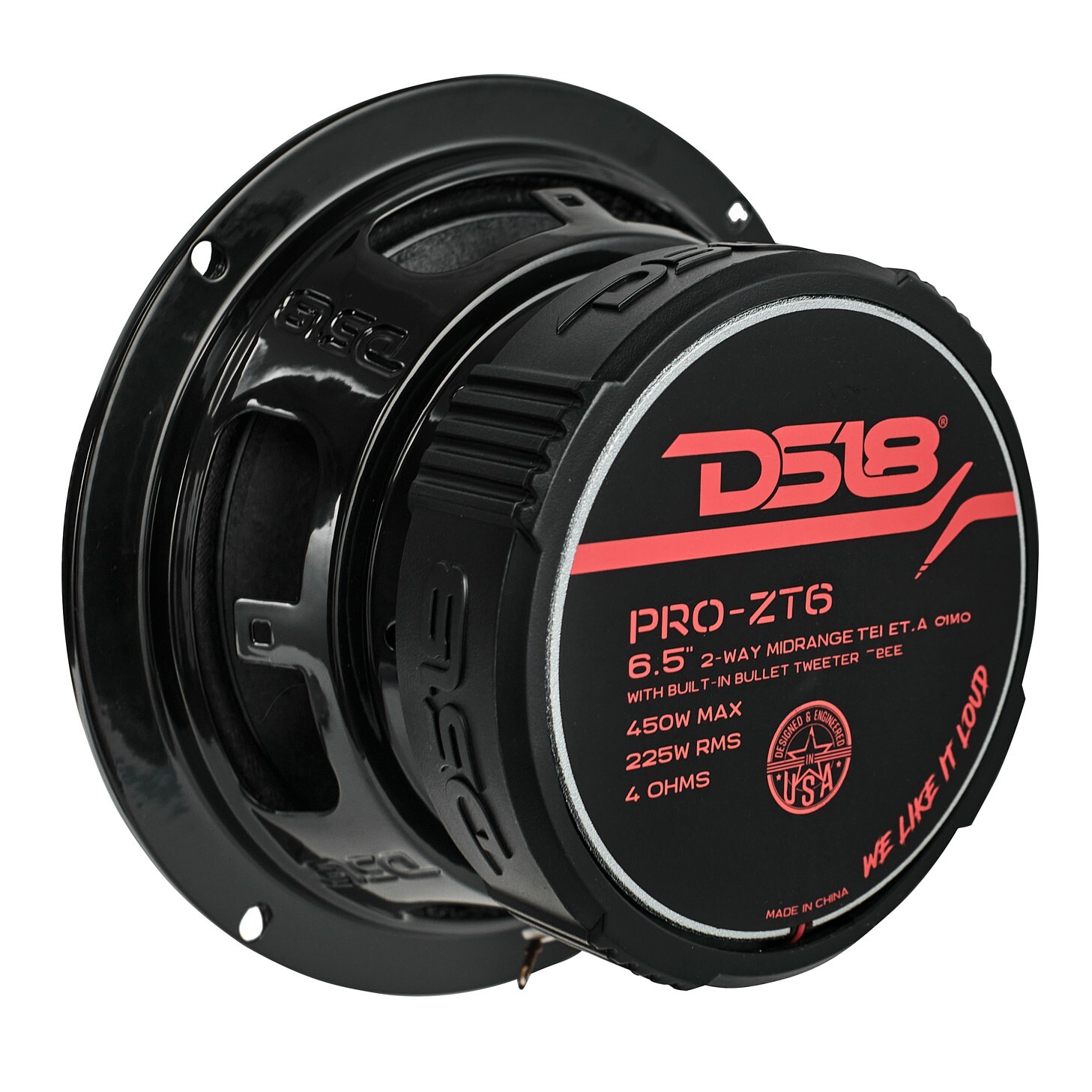 DS18 PRO-ZT6 6.5" Mid-Range Loudspeaker with Bullet Tweeter Water Resistant PAIR