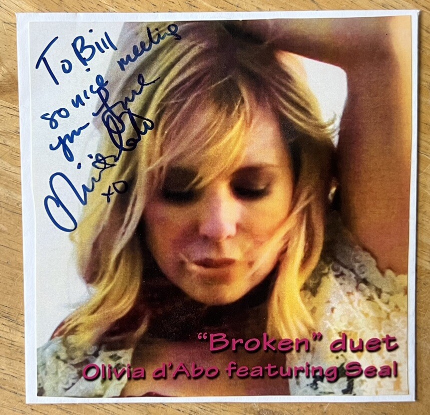 Autograph Olivia d’Abo CD Sleeve