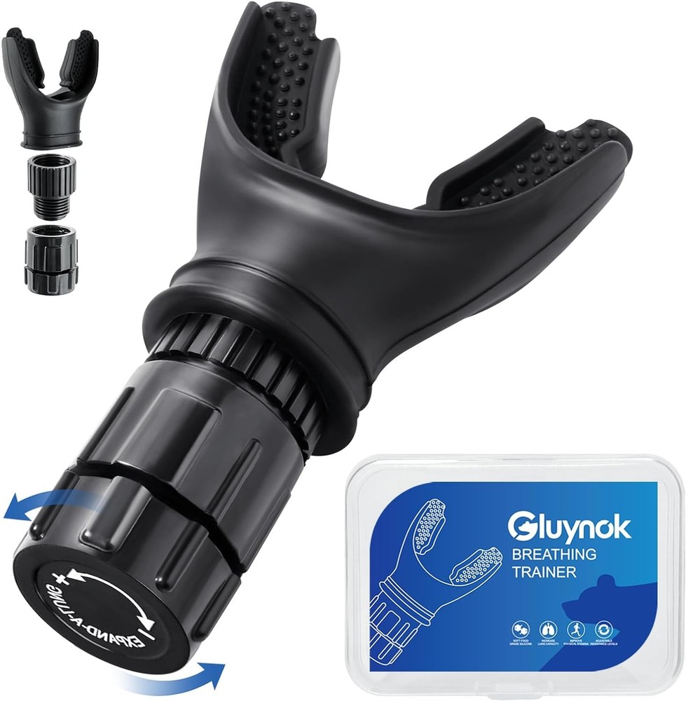 Portable Respiratory Trainer-Exercise Device. Muscle black