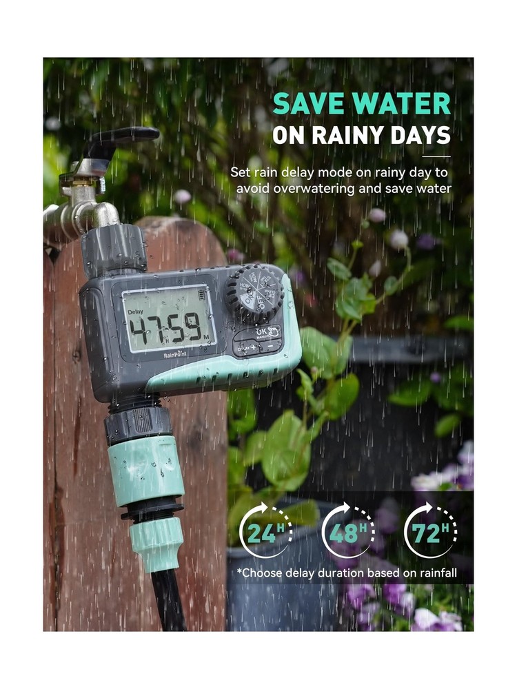 RAINPOINT Sprinkler Timer, Programmable Water Timer for Garden Hose... Fast Ship
