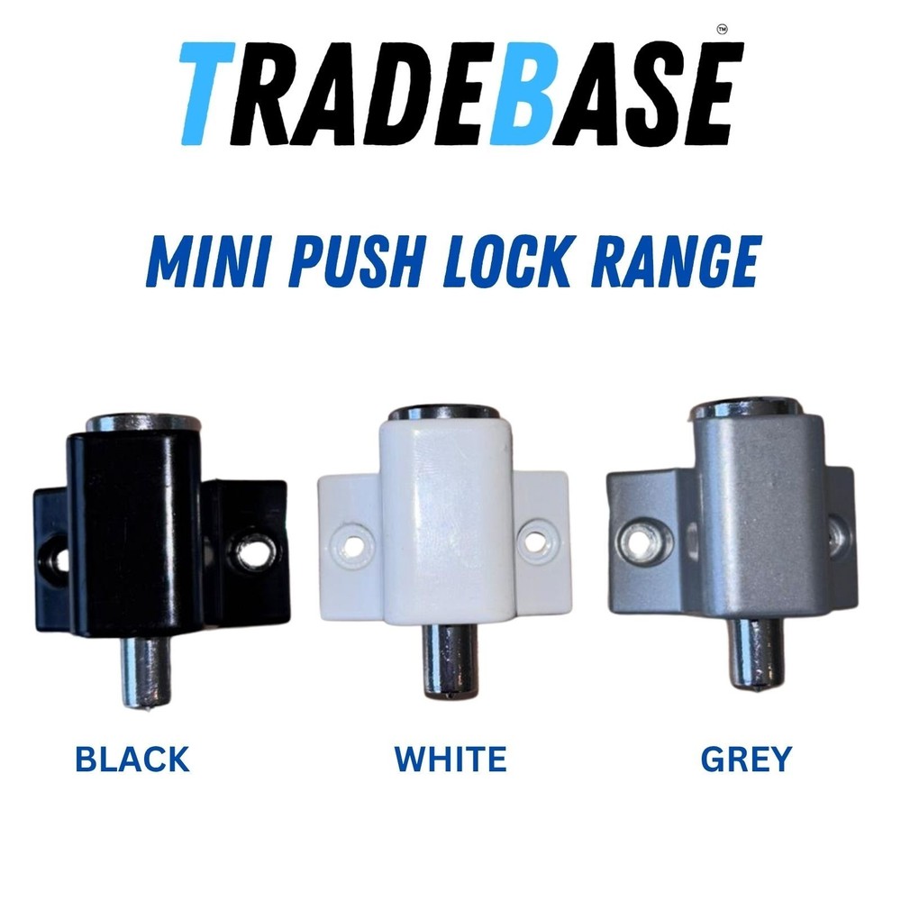TradeBase Mini Push Lock Window | Door | Silver Grey