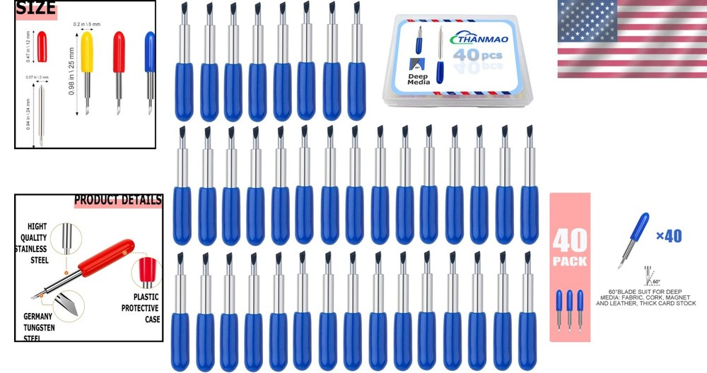 40 Replacement Blades for Explore Air 2/3 & Maker Machines - Deep Cut