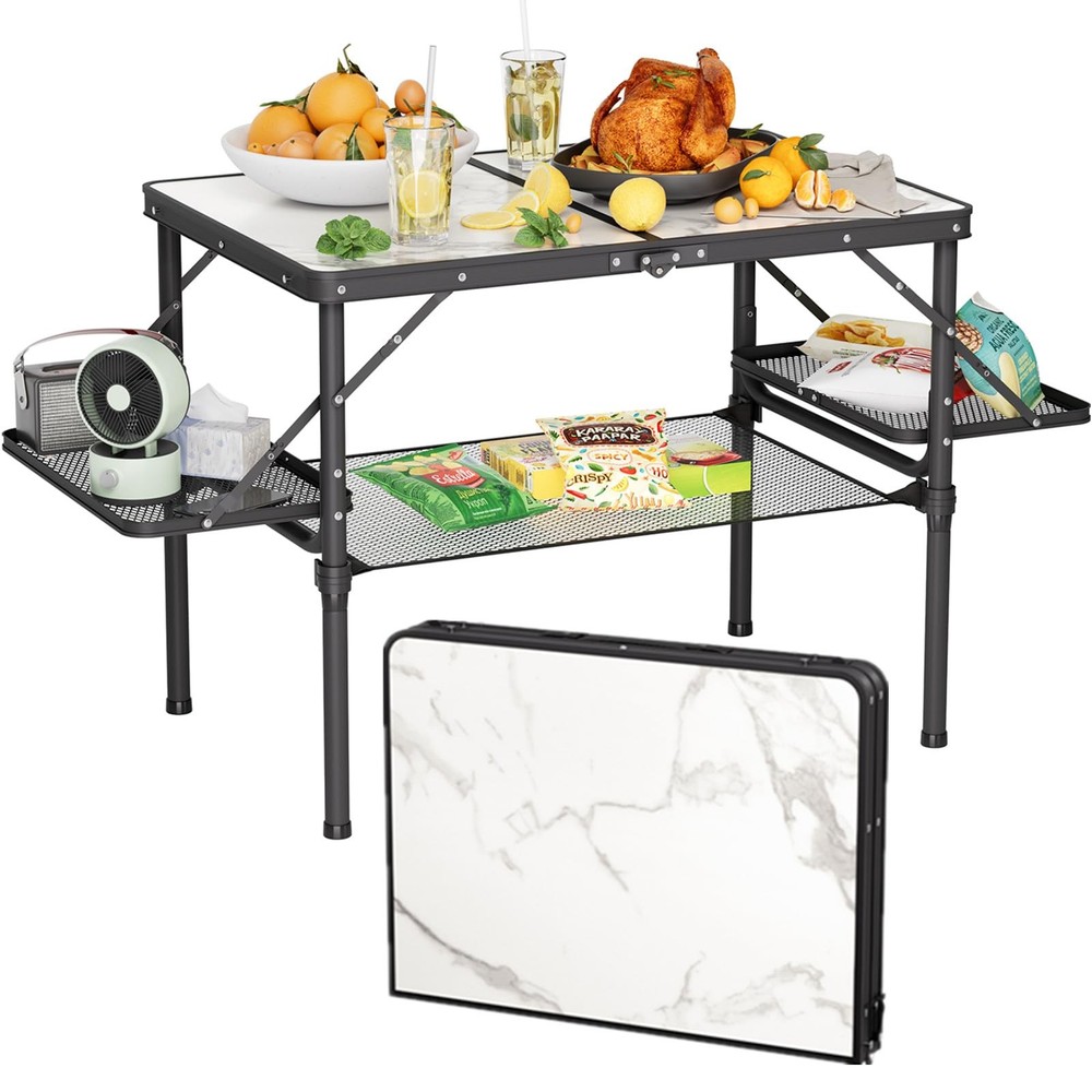 Folding Camping Table 3ft, Folding Picnic Table, Large Camp Table Portable wi...