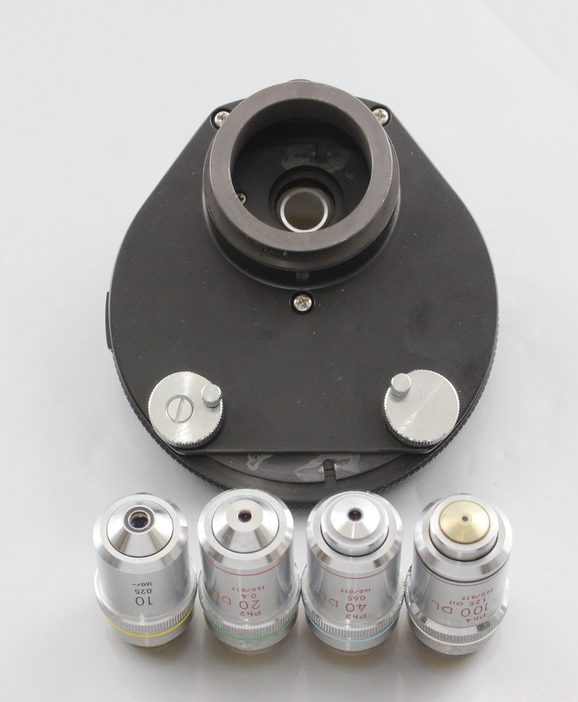 Nikon Microscope 1.25 Phase Contrast Condenser Objective Set Optiphot Labophot