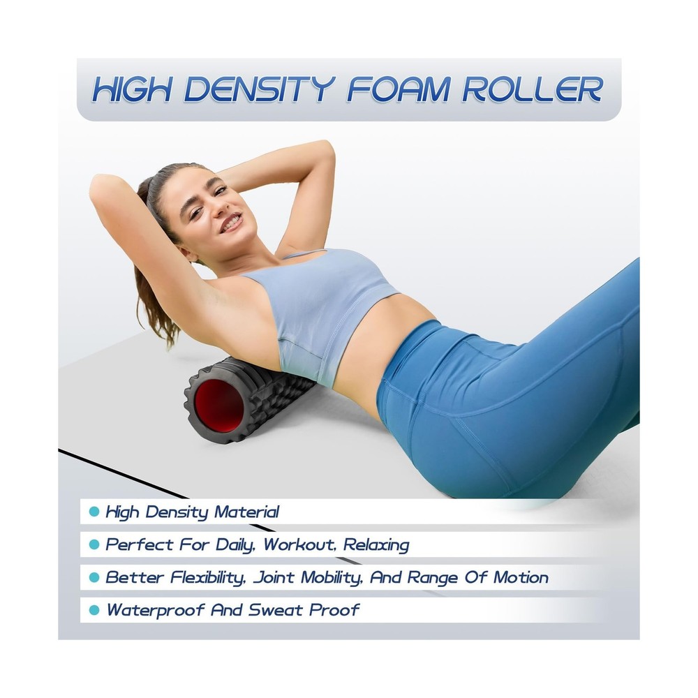 Krightlink Foam Roller High Density Foam Roller Set for Deep Tissue... FAST SHIP