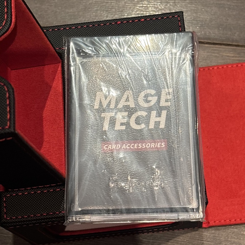 Mage Tech Card Deck Box for Commander Deck, Black/Red) NEW