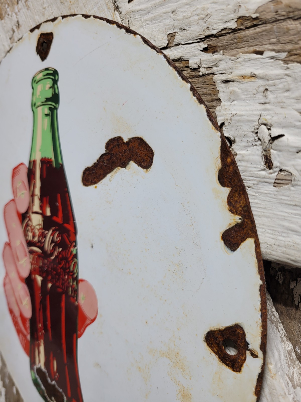 VINTAGE COKE PORCELAIN SIGN COCA COLA CARBONATED SODA BEVERAGE RESTAURANT DRINK