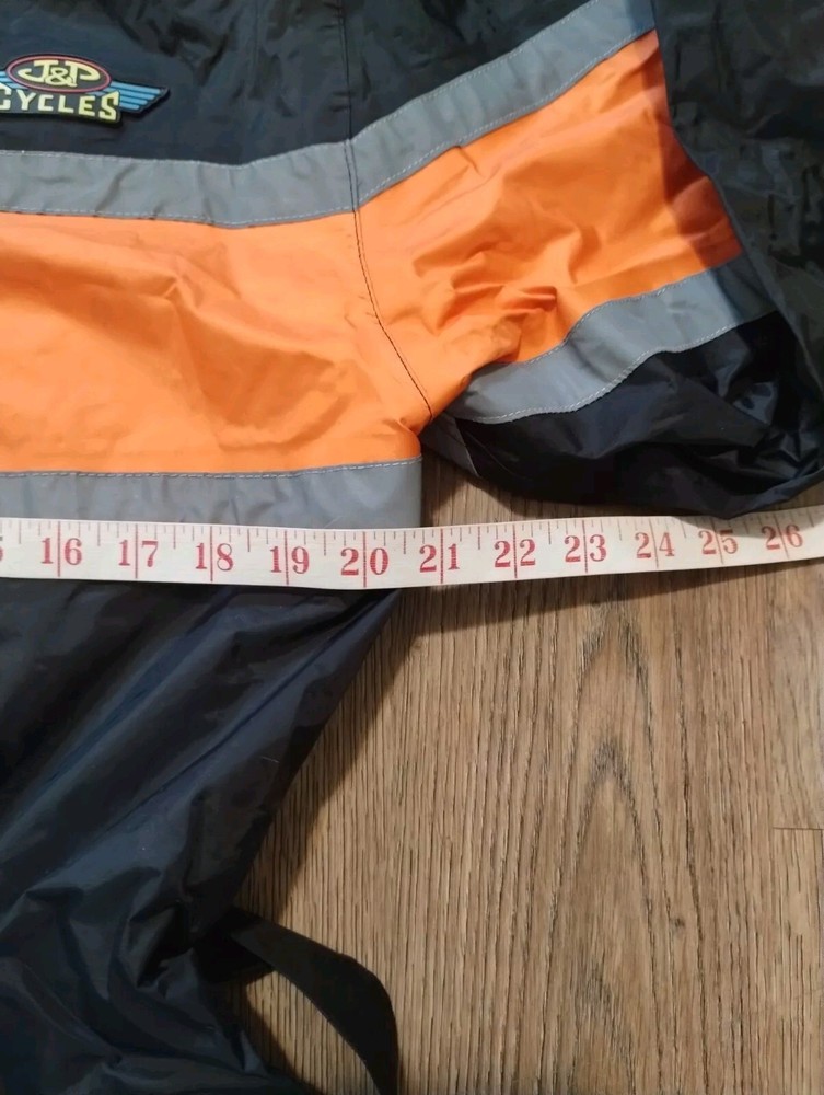 J & P Cycles Riding Jacket Waterproof Reflective Jacket Size Large Full Zip