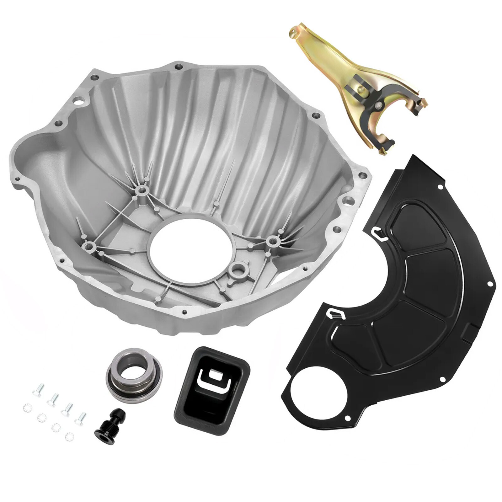 FOR CHEVY BELL HOUSING KIT & 11" CLUTCH FORK & THROWOUT BEARING & COVER #3899621
