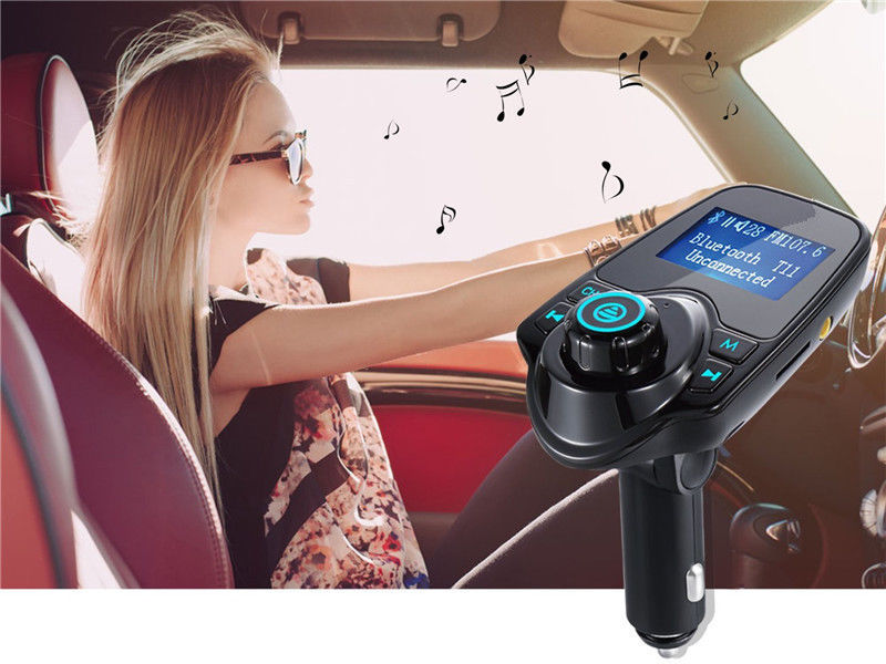 FM Transmitter T11 New Version Wireless In-Car Bluetooth Receiver Adapter Stereo
