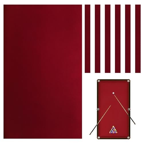 Billiard Cloth 8FT, Pre-Cut Pool Table Felt Replacement Kit with 6 Rail Cloth